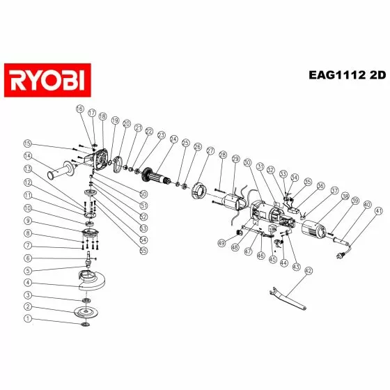 Ryobi EAG11122D Spare Parts List Type: 1000035387